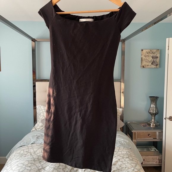 Susana Monaco Black Off Shoulder Dress Stretch XS - Picture 3 of 6